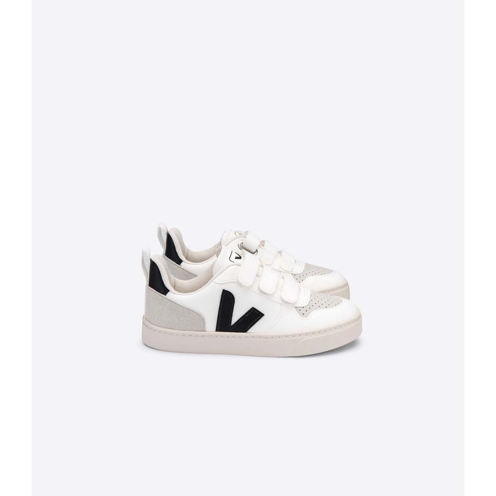 Kids\' Veja V-10 CWL Shoes White/Black | SG 773ZUT